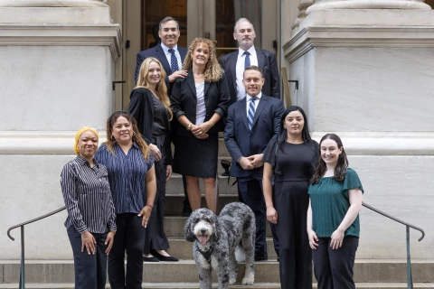 firm on courtroom steps