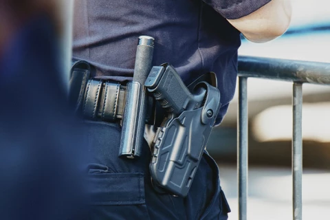 police gun close up -